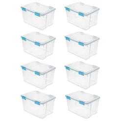 Sterilite 54 Quart Clear Plastic Stackable Storage Container Box Bin With Air Tight Gasket Seal Latching Lid Long Term Organizing Solution -Home Series Shop GUEST 00a8d29c 55e4 45ba 8804 1e740ace1547