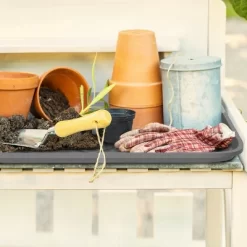 All Weather Boot Tray - Small Water-Resistant Plastic Utility Shoe Mat For Indoor And Outdoor Use In All Seasons By Stalwart (Gray)