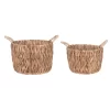 Transpac 13.75 In. Round Water Hyacinth Basket, Set Of 2
