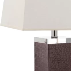 (Set Of 2) 27" Deco Leather Table Lamp Brown (Includes CFL Light Bulb) - Safavieh -Home Series Shop GUEST 052ce11f e890 46a2 8b72 37c7e3e4c9b9