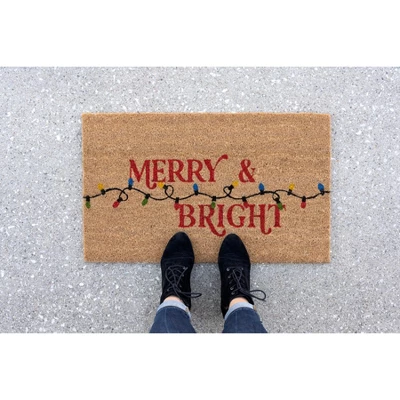 Shiraleah "Merry & Bright" Holiday Doormat 1 Shiraleah "Merry & Bright" Holiday Doormat