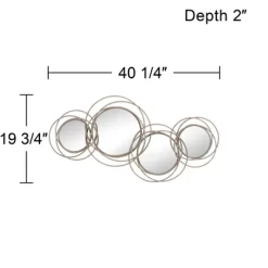 Newhill Designs Round Vanity Decorative Wall Mirror Modern Gray Pewter Metal Frame 40 1/4" Wide For Bathroom Bedroom Living Room -Home Series Shop GUEST 061c7c65 ada8 47a5 9516 335410cf70ce