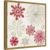 16" X 16" Merry Christmas Sparkles Snowflakes By PI Studio Framed Canvas Wall Art - Amanti Art