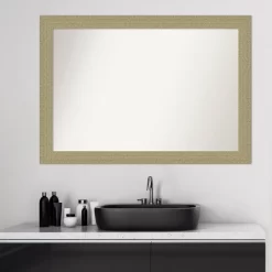 40" X 28" Non-Beveled Mosaic Bathroom Wall Mirror Gold - Amanti Art -Home Series Shop GUEST 076bee6c cefb 4614 9cce cd4f014dc8cb