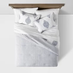 Reversible Medallion Family-Friendly Comforter & Sham Set White/Blue - Threshold™ -Home Series Shop GUEST 09637872 518f 421a b25c 46e43091aa78