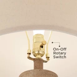 Regency Hill Rustic Farmhouse Table Lamps 25 1/2" High Set Of 2 Beige Oatmeal Fabric Drum Shades For Living Room Bedroom House -Home Series Shop GUEST 097761b0 49dc 41ae bad0 3df3baf47cdd