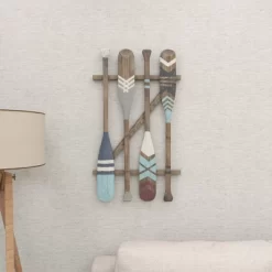 Coastal Wood Paddle Wall Decor With Arrow And Stripe Patterns - Olivia & May -Home Series Shop GUEST 09f96ee1 8ea6 467c 9eae 1da82d89c57c