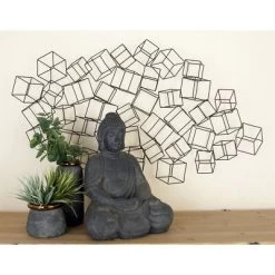 Metal Geometric 3D Square Wall Decor Black - Olivia & May -Home Series Shop GUEST 0a058e57 6fae 4e23 a5d0 19aeab02a6f0