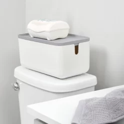 Cade Lidded Storage Bin White/Gray - IDESIGN -Home Series Shop GUEST 0ac705a4 f25b 4d4d 9303 37ac859f0e55