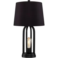 360 Lighting Marcel Industrial Table Lamps 24 1/4" High Set Of 2 With USB Charging Port And Nightlight LED Black Drum Shade For Bedroom Bedside Desk -Home Series Shop GUEST 0b672ab0 8051 45be 9d15 22ba9a7ef350