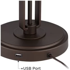 Franklin Iron Works Dayn Industrial Accent Table Lamps Set Of 2 23" High Bronze Metal LED Mesh Shade For Bedroom Living Room Bedside Nightstand Office -Home Series Shop GUEST 0b9dba55 2fc2 40fa a44e 102ffbc2e206