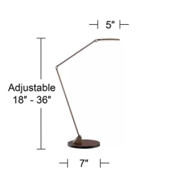 Possini Euro Design Magnum Modern Desk Lamp 36" Tall French Bronze Brown Metal LED Adjustable For Bedroom Living Room Bedside Nightstand Office House -Home Series Shop GUEST 0c703c4b 8a49 4002 89bb 0d0c4a6414bf