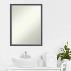 20" X 26" Non-Beveled Eva Thin Bathroom Wall Mirror Black - Amanti Art -Home Series Shop GUEST 0c9c13b1 1b6b 49d4 b34d 57c8f381cc0b