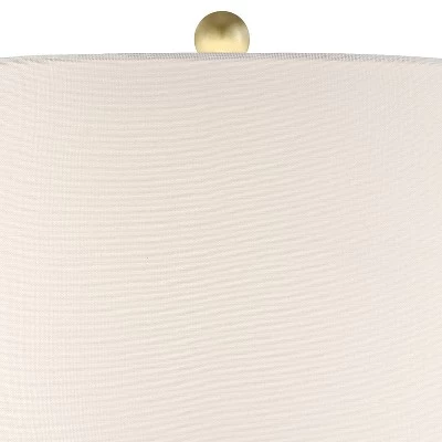 360 Lighting Julie Modern Table Lamps 27 1/2" Tall Set Of 2 Faux Marble Gold Tapered Column Fabric Drum Shade For Bedroom Living Room Bedside Office 8 360 Lighting Julie Modern Table Lamps 27 1/2" Tall Set Of 2 Faux Marble Gold Tapered Column Fabric Drum Shade For Bedroom Living Room Bedside Office - Image 8