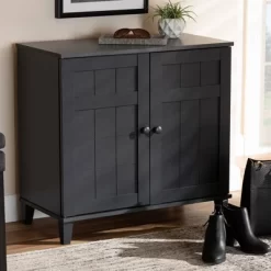 Shelf Wood Shoe Storage Cabinet Glidden Finished Dark Gray - Baxton Studio -Home Series Shop GUEST 0d7623e2 05e9 426e 9b48 1bd11daf7509