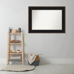 44" X 32" Non-Beveled Mezzanine Wood Bathroom Wall Mirror Espresso Brown - Amanti Art -Home Series Shop GUEST 0e2cc32f 999f 4275 aba3 8712468e9059