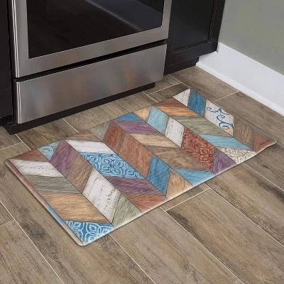 39" X 20" PVC Rustic Chevron Anti-Fatigue Kitchen Floor Mat - J&V Textiles 1 39" X 20" PVC Rustic Chevron Anti-Fatigue Kitchen Floor Mat - J&V Textiles