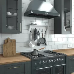 Flash Furniture Daly Wall Mounted 24 Inch Solid Pine Wood Storage Rack With Upper Shelf And 5 Hooks For Entryway, Kitchen, Bathroom, Solid White