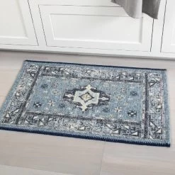Vintage Persian Medallion Kitchen Rug Blue - Threshold™