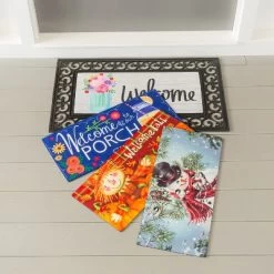 Evergreen Indoor Outdoor Doormat Bundle Set Of 5 - Frame And 4 Welcome Seasonal Inserts Pumpkins Lemonade Snowman Floral -Home Series Shop GUEST 1090b624 b17a 4d87 a30f 2e6751a90af9