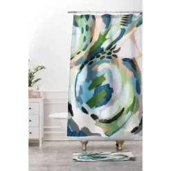 Laura Fedorowicz Greenery Shower Curtain Green - Deny Designs