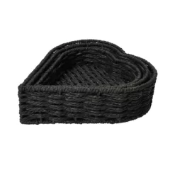 Household Essentials Set Of 3 Nesting Heart Baskets Paper Rope Black -Home Series Shop GUEST 1271a728 c926 4550 bbb5 baf2b4db977a