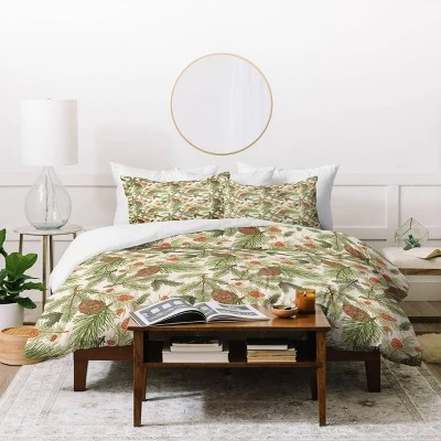 Full/Queen Dash And Ash Cabin In The Woods Duvet Cover Set Green - Deny Designs 1 Full/Queen Dash And Ash Cabin In The Woods Duvet Cover Set Green - Deny Designs
