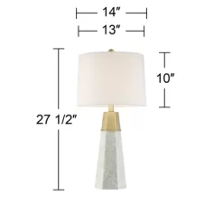 360 Lighting Julie Modern Table Lamps 27 1/2" Tall Set Of 2 Faux Marble Gold Tapered Column Fabric Drum Shade For Bedroom Living Room Bedside Office 12 360 Lighting Julie Modern Table Lamps 27 1/2" Tall Set Of 2 Faux Marble Gold Tapered Column Fabric Drum Shade For Bedroom Living Room Bedside Office -Home Series Shop GUEST 15a11859 854d 45a1 9223 91bb79532de6