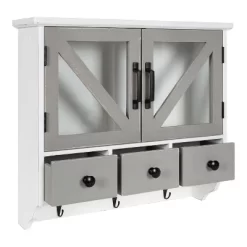 21" X 6" X 20" Hutchins Decorative Rustic Wood Wall Cabinet White/Gray Farmhouse - Kate & Laurel All Things Decor -Home Series Shop GUEST 15abda37 0379 40e2 8e0f c1f6dcb78228