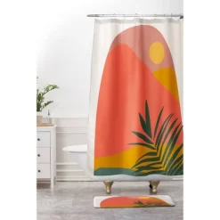 Oris Eddu Tropical Landscape Bath Mat Orange - Deny Designs