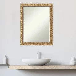 Amanti Art Florentine Gold Petite Bevel Wood Bathroom Wall Mirror 27.5 X 21.5 In. -Home Series Shop GUEST 162ef6f7 f172 40d7 b038 44d2e4e76a34