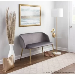 Chloe Contemporary Shelf Floor Lamp With Marble Base/Glass Shelf And Linen Shade White (Includes LED Light Bulb) - LumiSource -Home Series Shop GUEST 179bbdb3 3b2d 4692 a9b3 bc82331e457c