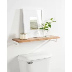 24" X 3" Lankford Wood Shelf Natural/White - Kate & Laurel All Things Decor -Home Series Shop GUEST 1930bd2e 2f4d 4f3c 81c9 6301715b10fd