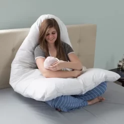 Hastings Home U-Shaped Full-Body Support Pregnancy Pillow With Zippered Cover - White, 60" X 38" -Home Series Shop GUEST 195448e3 e8ae 4e68 baad 1a56d5332e79