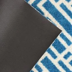 2'x3' ColorStar Deco Grid Door Mat Sapphire - Bungalow Flooring -Home Series Shop GUEST 19aa6a73 3915 4869 bca8 19c4e2aaff89