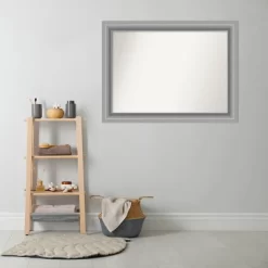 44" X 33" Non-Beveled Peak Polished Nickel Bathroom Wall Mirror - Amanti Art -Home Series Shop GUEST 19c4f1a2 bf07 4ee6 92d4 542794d85b0e