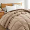 Peace Nest Light&All-Season Warmth White Goose Feather Down Comforter Duvet Dark Gray