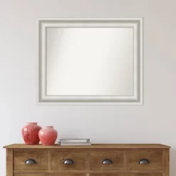34" X 28" Non-Beveled Parlor White Bathroom Wall Mirror - Amanti Art -Home Series Shop GUEST 1a1f2331 3431 491c 8721 e3a8e9b8c9c3
