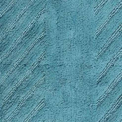 Diagonal Racetrack 100% Cotton Reversible Bath Rug 20" X 30" Aqua By Knightsbridge -Home Series Shop GUEST 1db195f0 d411 467d 8652 2c2399ead407