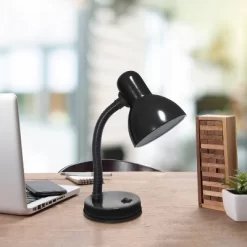 14.25" Traditional Fundamental Metal Desk Task Lamp And Bowl Shaped Shade With Flexi Gooseneck Black - Creekwood Home -Home Series Shop GUEST 1db90205 08fc 4992 9ca3 cbc86bf64375