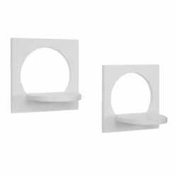11.6" X 7.7" 2pc Round Silhouette Shelf Set White - Danya B.