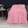 PiccoCasa Shaggy Faux Fur Warm Reversible Solid Plush Fluffy Fleece Blankets