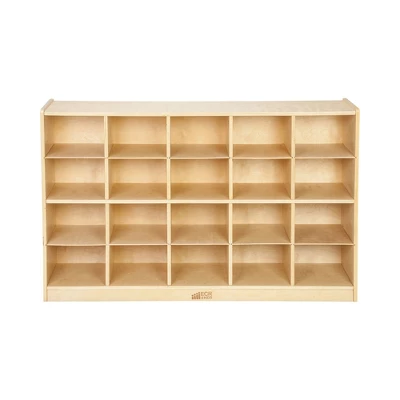 ECR4Kids 20 Cubby Mobile Tray Storage Cabinet, 4x5, Classroom Furniture, Natural 2 ECR4Kids 20 Cubby Mobile Tray Storage Cabinet, 4x5, Classroom Furniture, Natural - Image 2
