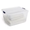 Rubbermaid Cleverstore 71qrt Home/Office Clear Plastic Storage Tote With Latching Lid (4 Pack)