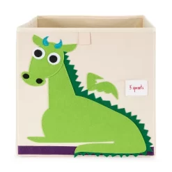 3 Sprouts Kids Childrens 13 Inch Square Felt Green Dragon Foldable Storage Cube Bin With Polka Dot Sheep Fabric Storage Cube Bin -Home Series Shop GUEST 21bb9d7c db26 4062 8079 22b8a929f45c