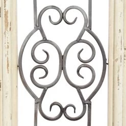 Wood Scroll Window Inspired Wall Decor With Metal Scrollwork Relief White - Olivia & May -Home Series Shop GUEST 2228016c f786 45b6 8fad 3fa3a25335e2