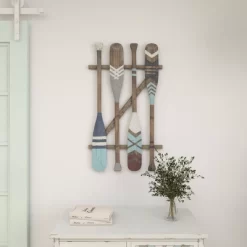Coastal Wood Paddle Wall Decor With Arrow And Stripe Patterns - Olivia & May -Home Series Shop GUEST 23c9973e ceb3 4ced 8e89 b443077bff32