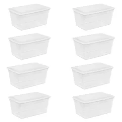 Sterilite 90 Quart Storage Box Container With Clear Base & White Lid -Home Series Shop GUEST 23d3fa7d 9388 4c7c 9dc3 1d33edd2f842