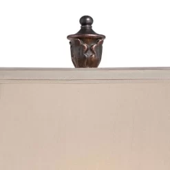 Regency Hill Exeter Traditional Table Lamps 30" Tall Set Of 2 Bronze Wood Carved Leaf Cream Rectangular Bell Shade For Bedroom Living Room Bedside -Home Series Shop GUEST 23d40112 165f 47c4 abe8 d04fad9a3875