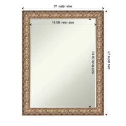 Amanti Art Florentine Gold Petite Bevel Wood Bathroom Wall Mirror 27.5 X 21.5 In. -Home Series Shop GUEST 2454924f 89d5 45a6 82b3 13b10d460bf6